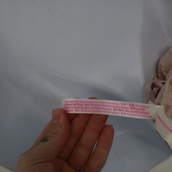 Victoria's Secret Pink Lace Bralette Women L Pink Boho Romantic Feminine Boudoir - Picture 4 of 14